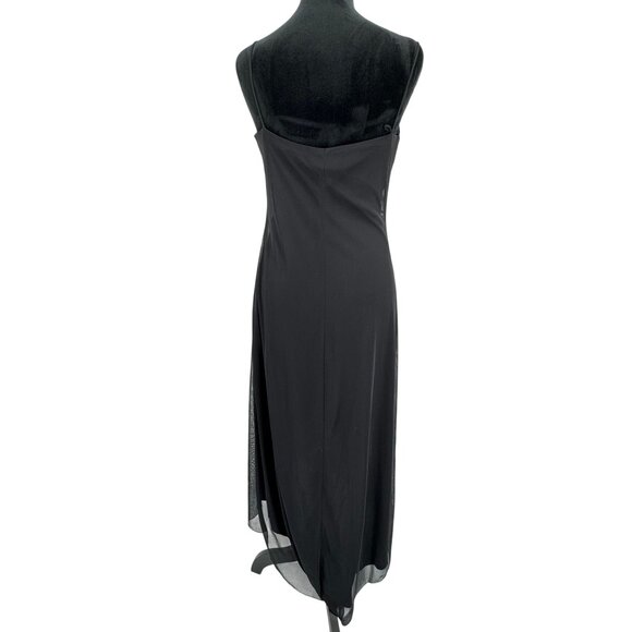 Be Smart Evening Maxi Dress Womens‎ Size 12 Sheer Overlay Rhinestone Made In USA - Picture 6 of 7